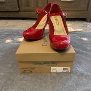 Red Mary-Jane Heels